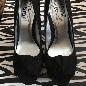 Kenneth Cole Knotted platform pump- black- 7.5m